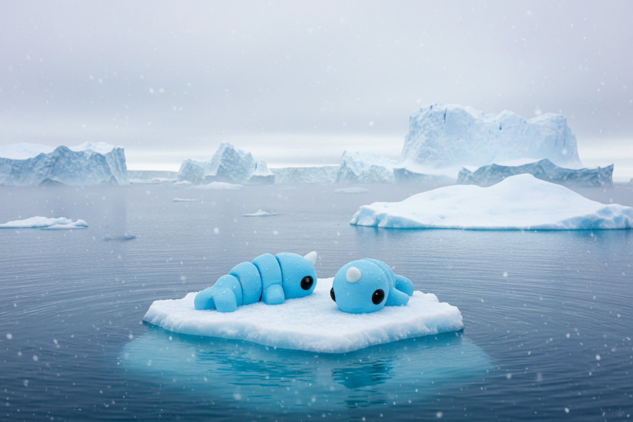 Prairie Pals Narwhal – 3D Printed Mini Animal Fidget Toy