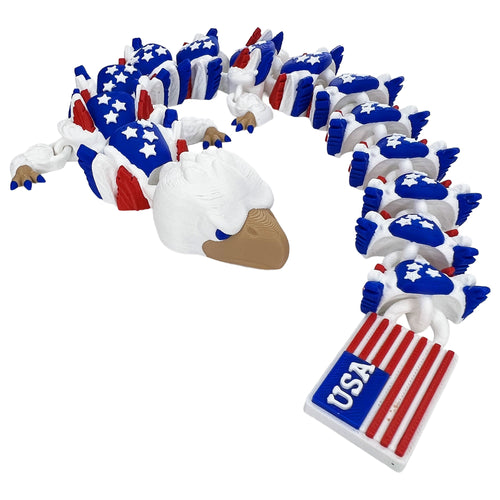 America Dragon – 3D Printed Articulated Patriotic Dragon Toy