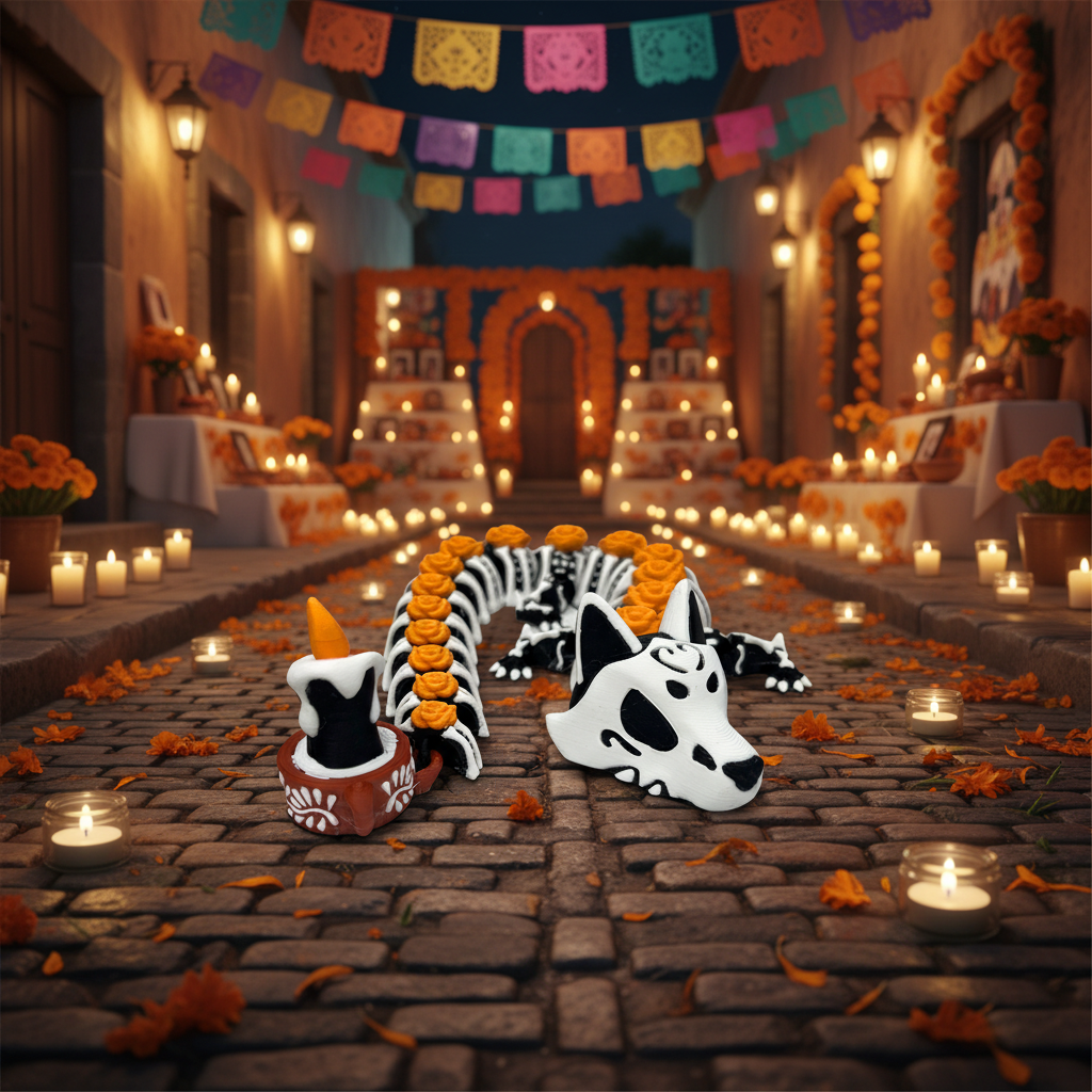 Día de los Muertos Dragon – 3D Printed Articulated Dragon Toy