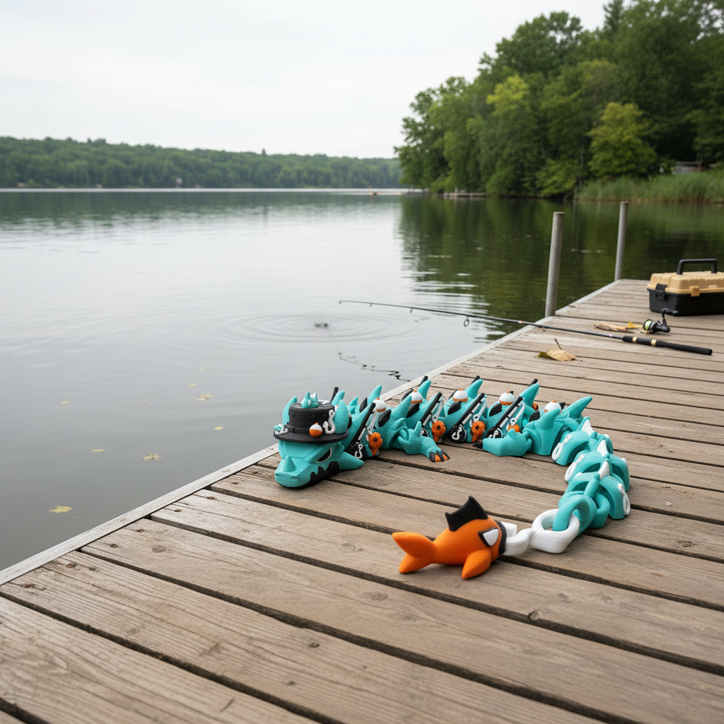 Gone Fishing Dragon – 3D Printed Articulated Dragon Toy
